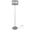 Elegancka lampa stojąca z abażurem w kolorze szarym Elegancka lampa stojąca z abażurem w kolorze szarym