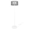 Elegancka lampa podłogowa biała konstrukcja ciemnoszary abażur Elegancka lampa podłogowa biała konstrukcja ciemnoszary abażur