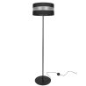 Elegancka czarna lampa podłogowa z abażurem  Elegancka czarna lampa podłogowa z abażurem