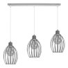 Elegancka szara lampa wisząca na listwie 3-płomienna metalowa zwis Elegancka szara lampa wisząca na listwie 3-płomienna metalowa zwis