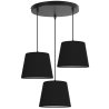 Nowoczesna czarna lampa wisząca sufitowa z abażurami z materiału