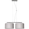 Jasnoszara lampa wisząca z dwoma abażurami