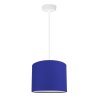 Lampa wisząca regulowana z niebieskim abażurem i białą konstrukcją Lampa wisząca regulowana z niebieskim abażurem i białą konstrukcją