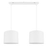 Lampa wisząca z białymi abażurami i białą listwą