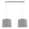 Lampa wisząca z szarymi abażurami i szarą listwą