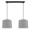 Lampa wisząca z szarymi abażurami i czarną listwą