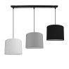 Lampa wisząca z jasnymi abażurami i czarną konstrukcją Lampa wisząca z jasnymi abażurami i czarną konstrukcją