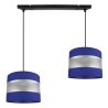 Nowoczesna lampa wisząca sufitowa 2-płomienna z abażurami granatowymi