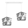 Lampa wisząca regulowana z abażurami w szare liście Lampa wisząca regulowana z abażurami w szare liście