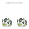 Lampa wisząca regulowana z abażurami LED w zielone liście