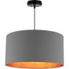 Lampa wisząca z ciemnoszarym abażurem i złotym środkiem