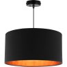 Lampa wisząca z czarnym abażurem i złotym środkiem Lampa wisząca z czarnym abażurem i złotym środkiem