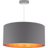 Nowoczesna lampa wisząca z ciemnoszarym abażurem złoty środek Nowoczesna lampa wisząca z ciemnoszarym abażurem złoty środek