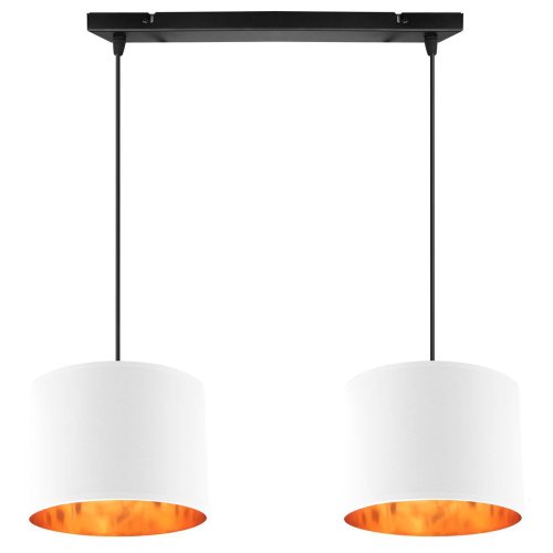 Lampa Wisząca z Abażurem Złota na Listwie