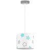 Lampa wisząca dziecięca z abażurem w niebieskie gwiazdki i szarą konstrukcją Lampa wisząca dziecięca z abażurem w niebieskie gwiazdki i szarą konstrukcją