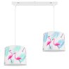 Lampa wisząca dziecięca z abażurami we flamingi z białą listwą Lampa wisząca dziecięca z abażurami we flamingi z białą listwą