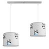 Lampa wisząca dziecięca z abażurami w pandy z szarą listwą Lampa wisząca dziecięca z abażurami w pandy z szarą listwą