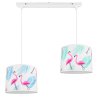 Lampa wisząca dziecięca z abażurami w kolorowe flamingi z białą listwą Lampa wisząca dziecięca z abażurami w kolorowe flamingi z białą listwą