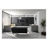 Nowoczesny salon z lampą wiszącą z abażurami w szare liście Nowoczesny salon z lampą wiszącą z abażurami w szare liście