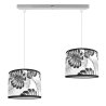 Lampa wisząca na szarej listwie z abażurami w szare liście Lampa wisząca na szarej listwie z abażurami w szare liście