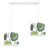 Lampa wisząca na białej listwie z abażurami w zielone liście Lampa wisząca na białej listwie z abażurami w zielone liście