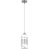 Lampa chrom wisząca z białym eleganckim kloszem Lampa chrom wisząca z białym eleganckim kloszem