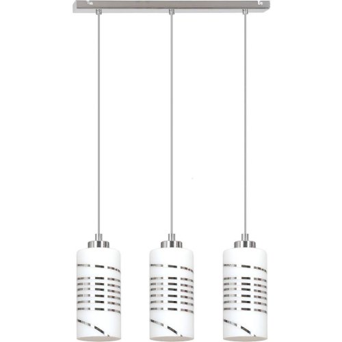 Lampa Wisząca Chromowana ze Szklanymi Kloszami we Wzory