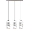 Wisząca lampa chrom z eleganckim kloszem szklanym 3-płomienna Wisząca lampa chrom z eleganckim kloszem szklanym 3-płomienna
