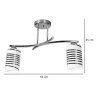 Wymiary lampa sufitowa z eleganckimi szklanymi kloszami w paski Wymiary lampa sufitowa z eleganckimi szklanymi kloszami w paski