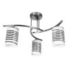 Lampa 3 płomienna chrom z białymi kloszami w paski Lampa 3 płomienna chrom z białymi kloszami w paski