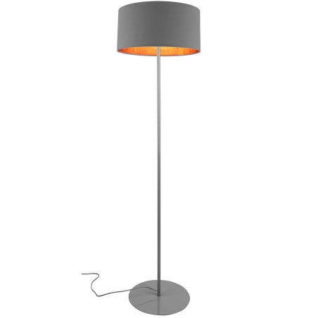 Nowoczesna lampa stojąca podłogowa z ciemnoszarym abażurem