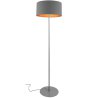 Nowoczesna lampa stojąca podłogowa z ciemnoszarym abażurem Nowoczesna lampa stojąca podłogowa z ciemnoszarym abażurem