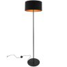 Nowoczesna lampa stojąca podłogowa z czarnym abażurem