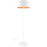 Lampa Podłogowa Stojąca z Białym Materiałowym Abażurem