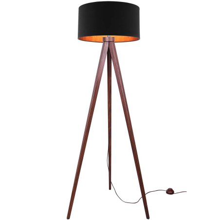 Nowoczesna lampa trójnóg stojąca konstrukcja palisander