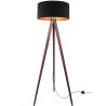 Nowoczesna Lampa Podłogowa Trójnóg Konstrukcja Palisander Złoty Abażur Nowoczesna Lampa Podłogowa Trójnóg Konstrukcja Palisander Złoty Abażur