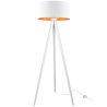 Trójnóg Podłogowy Lampa z Abażurem Białym Złotym w Środku