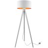 Trójnóg Podłogowy Lampa z Abażurem Jasnoszarym Złotym w Środku