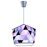 Wisząca Lampa Abażur Różowe Trójkąty Szara Konstrukcja