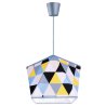 Wisząca Lampa Abażur Żółte Trójkąty Szara Konstrukcja