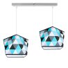 Lampa Podwójny Zwis Skośny Niebieska Lampa Podwójny Zwis Skośny Niebieska