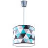 Lampa Zwis Nowoczesna Trójkątny Wzór Niebieski Szara Linka Lampa Zwis Nowoczesna Trójkątny Wzór Niebieski Szara Linka