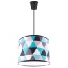 Lampa Zwis Nowoczesna Trójkątny Wzór Niebieski Czarna Linka Lampa Zwis Nowoczesna Trójkątny Wzór Niebieski Czarna Linka