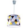 Lampa Zwis Nowoczesna Trójkątny Wzór Żółty Szara Linka Lampa Zwis Nowoczesna Trójkątny Wzór Żółty Szara Linka