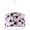 Lampa ze Wzorzystym Różowym Abażurem i Białą Linką