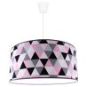 Lampa Zwis Pojedyncze Źródło Światła Abażur Różowe Trójkąty Biała Linka Lampa Zwis Pojedyncze Źródło Światła Abażur Różowe Trójkąty Biała Linka