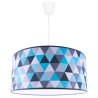 Lampa Zwis Pojedyncze Źródło Światła Abażur Niebieskie Trójkąty Biała Linka