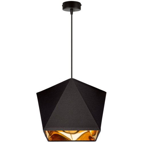 Lampa Wisząca Pojedyncza Abażur Diament Złoty Środek