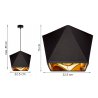 Wisząca Lampa Złoto-Czarna Diament Abażur Wymiary Wisząca Lampa Złoto-Czarna Diament Abażur Wymiary