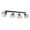 Lampa Sufitowa 4 Płomienna Loft Druciane Klosze Czarna Lampa Sufitowa 4 Płomienna Loft Druciane Klosze Czarna